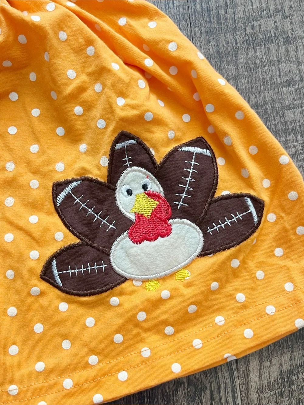 Orange Polka Dot Toddler Girls 18-24 Mths Turkey Suspender Jumper Skirt Turkey